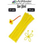 ArtMaster Şönil Sarı 30 cm 25 Li 1 Paket Renkli Tüylü Tel Şönil Pipo Temizleyici Okul Öncesi Anasınıfı Kreş Hobi Eğitici - Standart