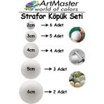 ArtMaster Strafor Köpük Top 20 Adet Güneş Sistemi Maketi Için Yuvarlak Deney Köpük Toplar Strafor Top Küre Etkinlik Okul - Standart - Beyaz