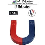 ArtMaster U Şekilli Mıknatıs 1 Adet Deney Malzemesi Kırmızı Mavi Boyalı Mıknatıs Okul Projeleri Için U Şekilli At Nalı Mıknatıs - Kırmızı - Mavi - 8x35x40 - Standart