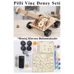 Artmaster Vinç Deney Seti 1 Paket Vinç Maketi Dc Motor Ahşap Vinç Pilli Deney Bilim Okul Hobi Etkinlik