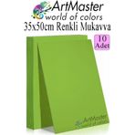 ArtMaster Yeşil Renkli Mukavva 35x50 cm 10 Adet 1 Paket Renkli Sert Karton 1.0 mm Anasınıfı Hobi Etkinlik Okul Öncesi Elişi
