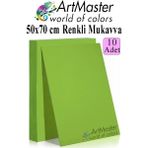ArtMaster Yeşil Renkli Mukavva 50X70 cm 10 Adet 1 Paket Renkli Sert Karton 1.0 mm Anasınıfı Hobi Etkinlik Okul Öncesi Elişi - Standart