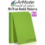 ArtMaster Yeşil Renkli Mukavva 50x70 cm 10 Adet 1 Paket Renkli Sert Karton 1.0 mm Anasınıfı Hobi Etkinlik Okul Öncesi Elişi