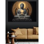 Artmeg Meditasyon Yapan Budha Heykeli Dekoratif Kanvas - Mdf Ahşap Tablo - 70x100 Cm