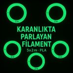 ARTMEK3D 3D Kalem PLA Filamenti 1.75MM Kalınlıkta Fosforlu Yeşil Renk 10 Metre Plastik Malzeme