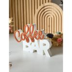 ArtPera 3D Coffee Bar Yazılı Dekoratif Masa Üstü Aksesuar – Kahve Köşesi Ev ve Ofis Dekoru - Kahverengi