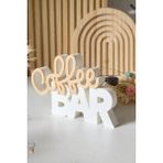 ArtPera 3D Coffee Bar Yazılı Dekoratif Masa Üstü Aksesuar – Kahve Köşesi Ev ve Ofis Dekoru - Krem