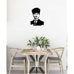 Artroya Atatürk Hatırası Metal Duvar Tablosu - Ev Duvar Dekorasyonu - 52 x 40 cm -Siyah - ATA-029