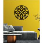 Artroya - Bubble Circle Metal Duvar Tablosu - Ev Duvar Dekorasyonu - 60 X 60 - Cm -Siyah - Deco-090