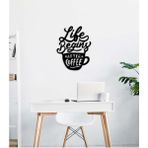 Artroya - Life Begins After Coffee Yazısı Metal Duvar Tablosu - Ev Dekorasyon - Metal Duvar Yazısı - 40 x 51 - cm -Siyah - TEXT-105