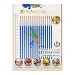 Artshop 20 Adet Yuvarlak Uçlu Fırça Akrilik Boya, Yağlı, Guaj, Sulu Boya, Parmak Boyası Için
