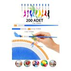 Artshop 200 ADET Düz Uçlu Fırça Akrilik Boya, Yağlı, Guaj, Sulu Boya, Parmak Boyası İçin