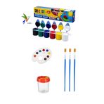 Artshop 6 Lı Akrilik Boya, Palet, 3 Adet Akrilik Boya Fırçası, Su Kabı Resim Başlangıç Seti