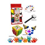 Artshop Südor 6x30 ml Parmak Boyası, Küp Eva Baskı, Sünger Rulo, Ponpon Fırça, Palet, Çocuk Boyama Seti