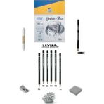 Arttone Alex Schoeller Sketch Pad Eskiz Defteri 90GR A4 40 Yaprak Lyra Dereceli Karakalem Eskiz Çizim Seti