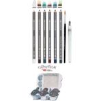 Arttone Cretacolor 6'lı Aquarell Sulandırılabilir Fırçalı Karakalem Eskiz Çizim Kalemi Seti