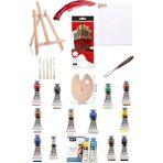 Arttone Masaüstü Ortaboy Şövale Art-X Artıva Serıes Oıl Color 37 ml 12"li Set 10LU Fırça Tuval Set