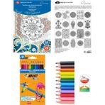 Arttone St. Petersburg Sonnet Boyama Kitabı Mandala A4 160 gr 20 Yaprak Bic Kuru Boya Kalemi 12'li Set