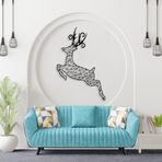 ArtWall Geyik Kafası Metal Duvar Sanatı Ev Dekoru Heykel Oturma Odası Yatak Odası Ofis Dekoru 47 x 60 cm Siyah