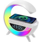 Artwork Anatolia BT-3401 Kablosuz Şarj Standı Rgb Ledli Dijital Saatli Alarmlı Radyolu Bluetooth Hoparlör