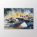 Arty Tablo Suluboya Tekneler Tablo Amz-Ozb056-X 70X50