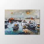 Arty Tablo Suluboya Tekneler Ve Istanbul Tablo Amz-Ozb053-X 70X50