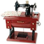 Artyea Vintage Mini Dikiş Makinesi Tarzı Plastik Müzik Kutusu Masa Masası Dekorasyon Oyuncak Çocuk Çocuklar için Hediye, kahverengi