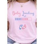 ArtYus Baby Loading Baskılı Hamile Tişörtü Oversize Pamuklu Rahat Kesim Anne T-Shirt