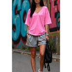 ArtYus Unisex Baskısız V Yaka Oversize Tişört – Salaş Kesim Basic Günlük T-Shirt