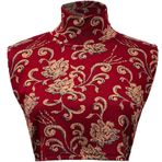 AruiLeo Kadın çiçek katı balıkçı yaka Dickey yaka yarım üst sahte bluz yaka Hoodie yüksek boyun, Kırmızı3, Tek Beden
