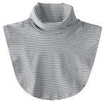 AruiLeo Kadın katı çizgili balıkçı yaka Dickey yaka yarım üst sahte bluz yaka Hoodie yüksek boyun, Çizgili Beyaz, Tek Beden