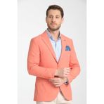 Arunte Erkek Turuncu Keten Görünümlü Ince Dört Mevsim Giyilebilir Slim Fit Blazer Ceket Turuncu 54