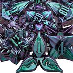 ARUOHHA Metal DND Zar Seti Zindanlar ve Ejderhalar Hediye Kutusu ile Zar, 7 ADET Yaprak Tasarımı D & D Zar Yol Bulucu için 6 Taraflı Çok Yüzlü Zar Warhammer RPG D ve D Zar Rol Yapma Zar D20 D12 D10 D8