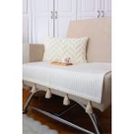 Arva Home Home Tekli Koltuk Örtüsü Püsküllü 75 x 90 - 75 x 90 cm - Ekru