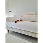 Arva Home Koltuk Örtüsü Püsküllü Çekyat Örtüsü 200 x 95 - Ekru - 95 x 200 cm