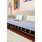 Arva Home Koltuk Örtüsü Püsküllü Çekyat Örtüsü 200 x 95 - Gri - 95 x 200 cm