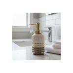 ARVALE Lumina Gold Lüks Porselen Sıvı Sabunluk - Altın Çizgili Banyo Aksesuarı