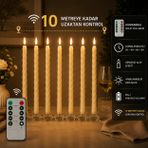 ARVALE Lumivela Kumandalı Spiral LED Mum 6’lı Set – Gerçekçi Alev Efektli Pilli Şamdan Mum