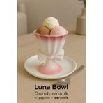 ARVALE LunaBowl Seramik Dondurmalık | El Boyaması Pastel Renkli Şık Kase, Pembe