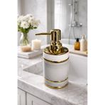ARVALE MONA Gold Detaylı Porselen Sıvı Sabunluk – Modern Banyo & Mutfak Aksesuarı