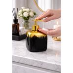ARVALE NERO Siyah Gold Sıvı Sabunluk – Lüks Banyo & Mutfak Sabun Dispenseri