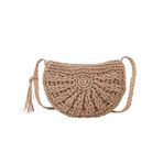 ARVALOLET Günlük cüzdan, kadın, moda, hasır, dokuma, tatil, plaj, fermuarlı, postacı çantası, omuz çantası, Açık kahverengi