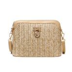 ARVALOLET Straw Woven Messenger Bag Casual Shell Handbags Summer Beach Handmade Rattan Women Girls Travel Purse Shoulder Cross Body Boho Bags, Sarı, L