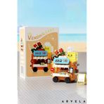 Arvela 342 Parça Sokak Lezzetleri BBQ Arabası Mini Blok Lego Seti Stickerlı Dekoratif Masaüstü Yapım Oyuncağı