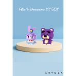 Arvela Mini Blok Oyuncak Figür Seti 2’li – Alice In Wonderland Tavşan Kız & Mor Ayı | Mikro Blok Koleksiyon Seti