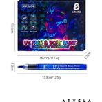 Arvela UV Işıkta Parlayan 8’li Yüz ve Vücut Boyası Seti - Neon Makyaj Kalemi