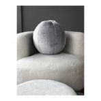 Arvella Home Premium Toscana Peluş Top Yastık Gri Top Kirlent Gizli Fermuarlı