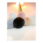 Arvella Home Toscana Peluş Top Yastık Küçük Kahverengi Top Kirlent Gizli Fermuarlı
