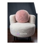 Arvella Home Toscana Peluş Top Yastık Pudra Top Kirlent Gizli Fermuarlı