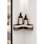 Arvella Studio Köşe Banyo Rafı | Delmeden Duş Şampuanlık Düzenleyici | Modern Şık Banyo Organizeri - Nest Bej
